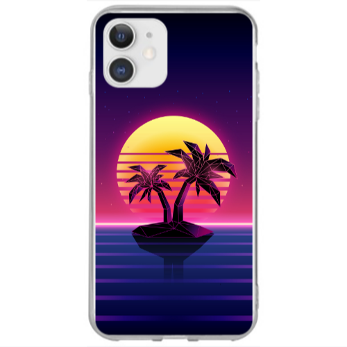 Apple iPhone 12 Mini Moon and Palmie Transparent Silicone TPU Θήκη
