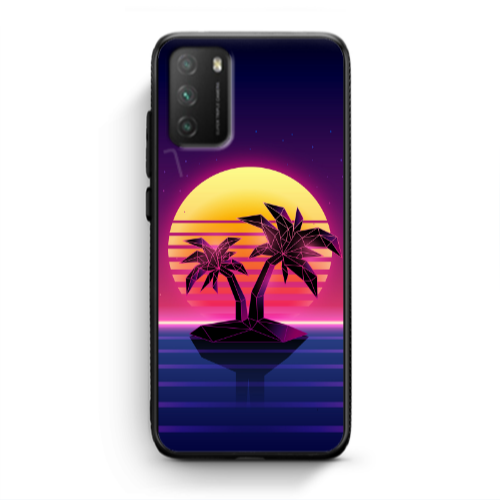 Xiaomi Poco M3 Moon and Palmie Black Glossy Θήκη
