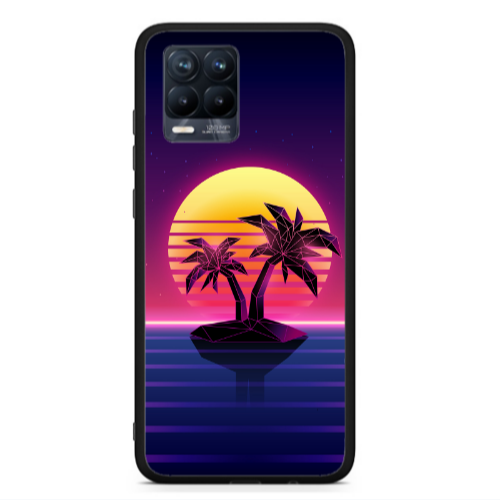 Realme 8  Moon and Palmie Black Glossy Θήκη