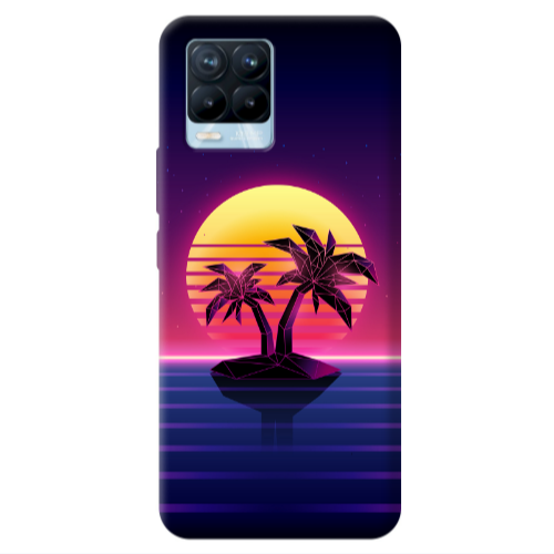 Realme 8 Pro Moon and Palmie Transparent Silicone TPU Θήκη