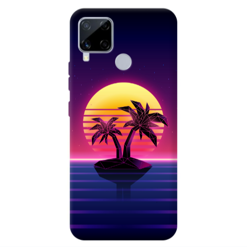 Realme C25S Moon and Palmie Transparent Silicone TPU Θήκη