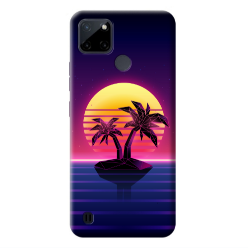 Realme C25Y Moon and Palmie Transparent Silicone TPU Θήκη