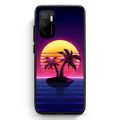 Xiaomi Poco M3 Pro Moon and Palmie Black Glossy Θήκη