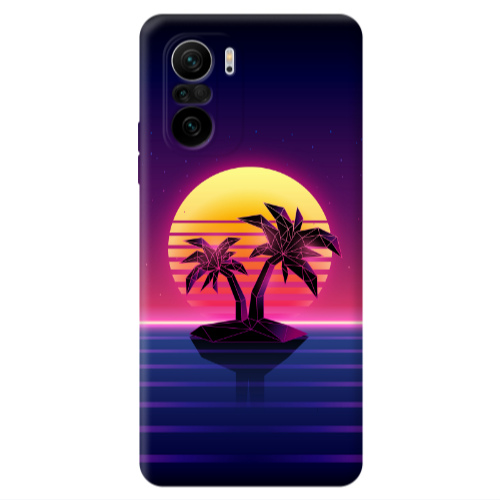 Xiaomi Poco F3 Moon and Palmie Transparent Silicone TPU Θήκη
