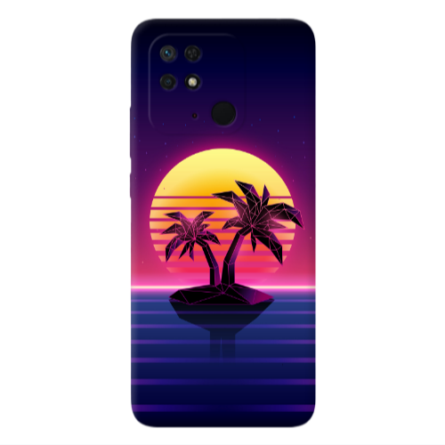 Xiaomi Poco C40 Moon and Palmie Transparent Silicone TPU Θήκη