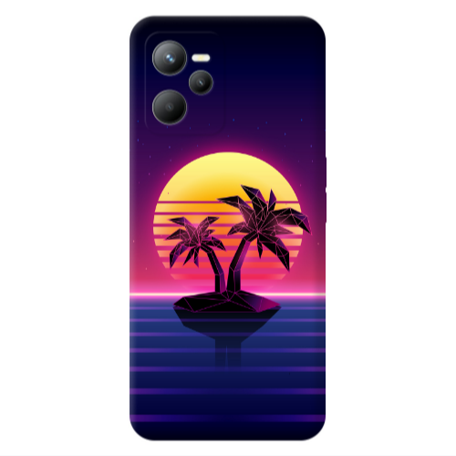 Realme C35 Moon and Palmie Transparent Silicone TPU Θήκη