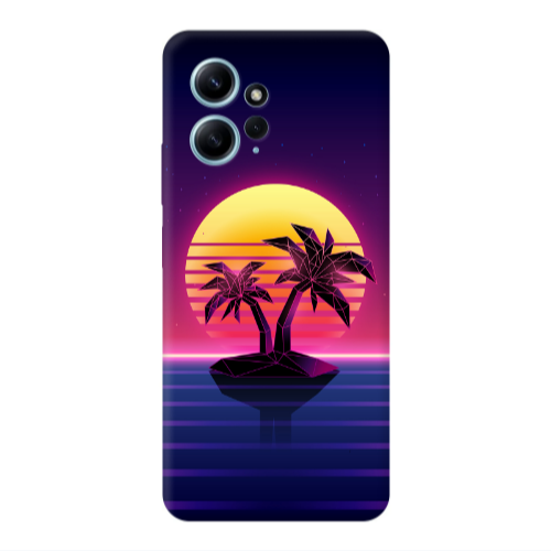 Xiaomi Redmi Note 12 4G Moon and Palmie Transparent Silicone TPU Θήκη