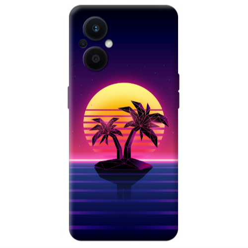 Oppo Reno 7 Lite Moon and Palmie Transparent Silicone TPU Θήκη