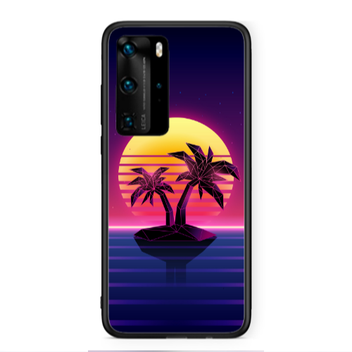 Huawei P40 Pro Moon and Palmie Black Glossy Θήκη