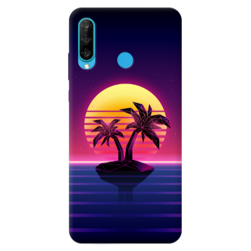 Huawei P30 Lite Moon and Palmie Transparent Silicone TPU Θήκη