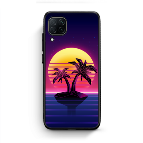 Huawei P40 Lite Moon and Palmie Black Glossy Θήκη