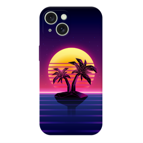 Apple iPhone 15 Plus Moon and Palmie Transparent Silicone TPU Θήκη