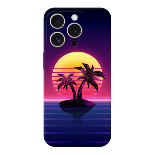Apple iPhone 15 Pro Max Moon and Palmie Transparent Silicone TPU Θήκη