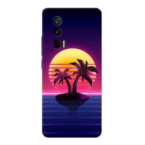 Xiaomi Poco F5 Pro Moon and Palmie Transparent Silicone TPU Θήκη