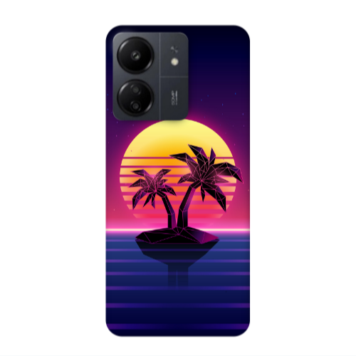Xiaomi Redmi 13C Moon and Palmie Transparent Silicone TPU Θήκη