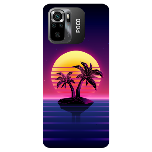 Xiaomi Poco M5 s Moon and Palmie Transparent Silicone TPU Θήκη