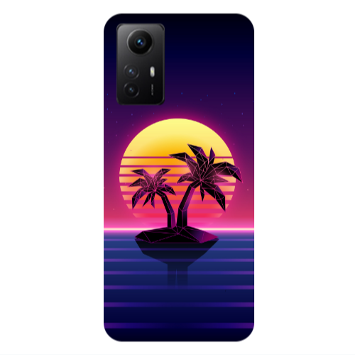 Xiaomi Redmi Note 12s Moon and Palmie Transparent Silicone TPU Θήκη