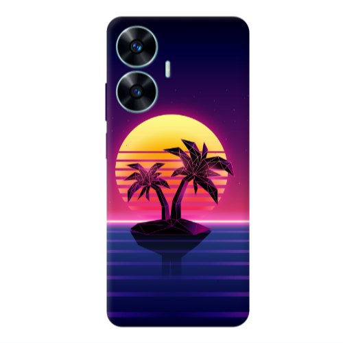 Realme C55 Moon and Palmie Transparent Silicone TPU Θήκη