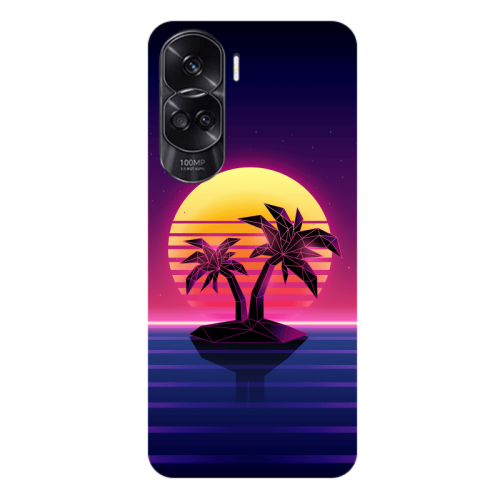 Honor 90 Lite 5G Moon and Palmie Transparent Silicone TPU Θήκη