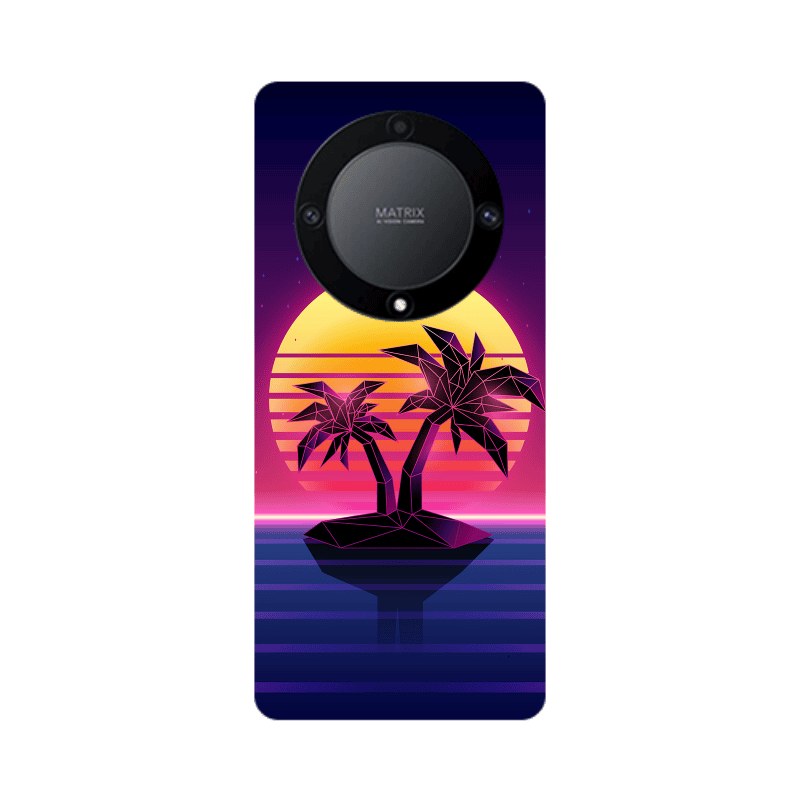 Honor Magic5 Lite 5G Moon and Palmie Transparent Silicone TPU Θήκη