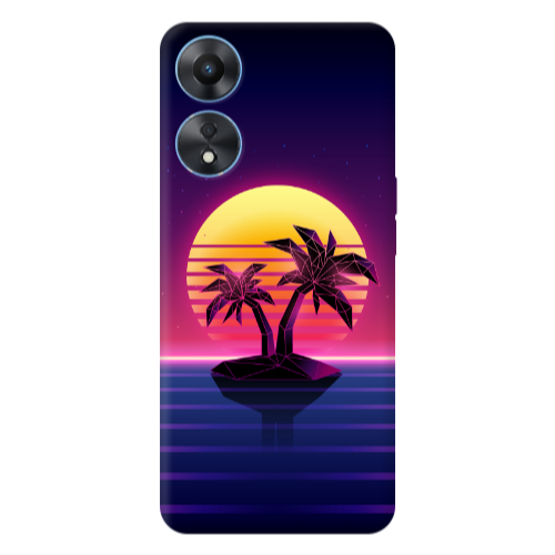 Oppo A 98 Moon and Palmie Transparent Silicone TPU Θήκη