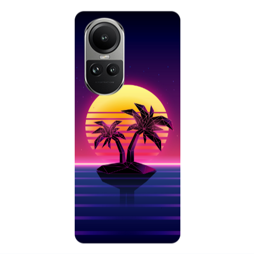 Oppo Reno10 5G Moon and Palmie Transparent Silicone TPU Θήκη