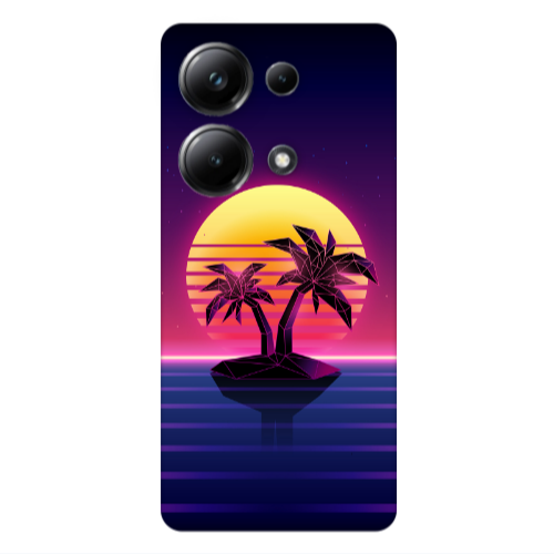 Xiaomi Poco M6 Pro 4G Moon and Palmie Transparent Silicone TPU Θήκη