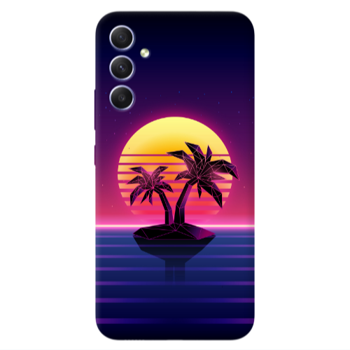 Samsung A16 Moon and Palmie Transparent Silicone TPU Θήκη