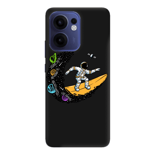 Oppo Reno 13 F Surf in space Black Colored Silicone TPU Θήκη