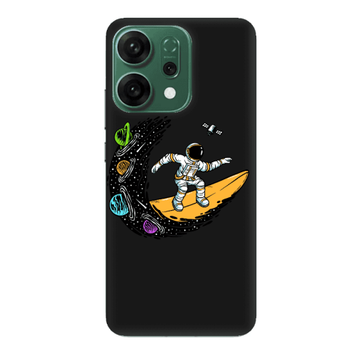 Oppo RENO 14 Surf in space Black Colored Silicone TPU Θήκη