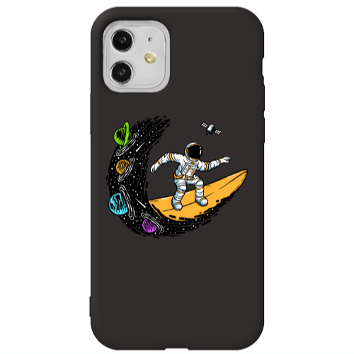Apple iPhone 11  Surf in space Black Colored Silicone TPU Θήκη