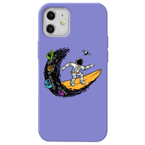 Apple iPhone 12 Surf in space Purple Colored Silicone TPU Θήκη
