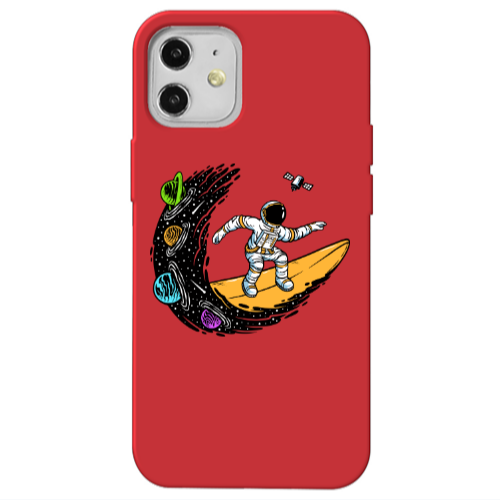 Apple iPhone 12 Surf in space Red Colored Silicone TPU Θήκη
