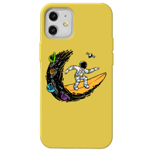 Apple iPhone 12 Surf in space Yellow Colored Silicone TPU Θήκη