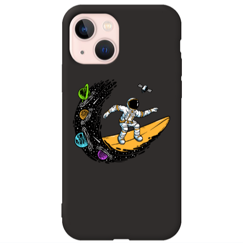 Apple iPhone 13 Surf in space Black Colored Silicone TPU Θήκη