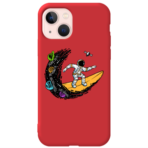 Apple iPhone 13 Surf in space Red Colored Silicone TPU Θήκη