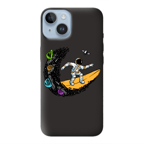 Apple iPhone 14  Surf in space Black Colored Silicone TPU Θήκη