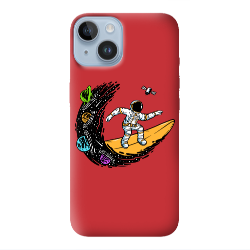 Apple iPhone 14 Plus Surf in space Red Colored Silicone TPU Θήκη