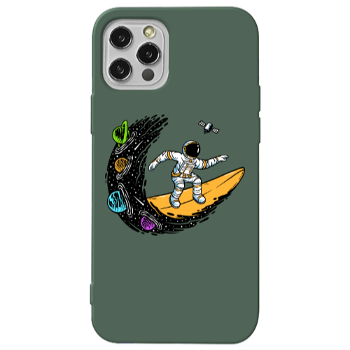 Apple iPhone 12 Pro Surf in space Dark Green Colored Silicone TPU Θήκη