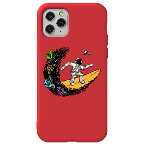 Apple iPhone 11 Pro Max Surf in space Red Colored Silicone TPU Θήκη