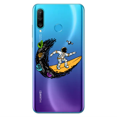Huawei P30 Lite Surf in space Transparent Silicone TPU Θήκη