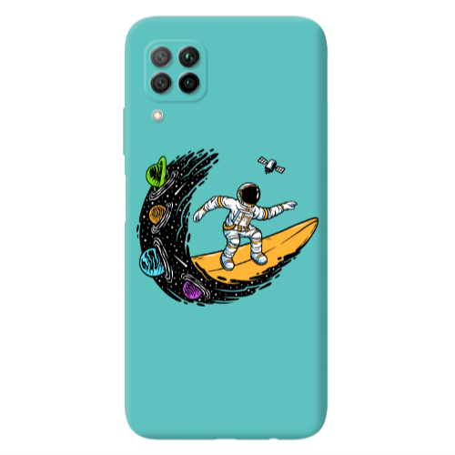 Huawei P40 Lite Surf in space Turquoise Colored Silicone TPU Θήκη