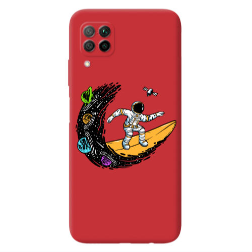 Huawei P40 Lite Surf in space Red Colored Silicone TPU Θήκη