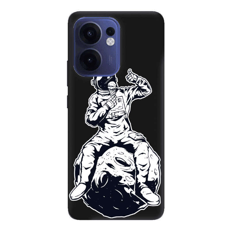 Oppo Reno 13 F ice cream in space Black Colored Silicone TPU Θήκη