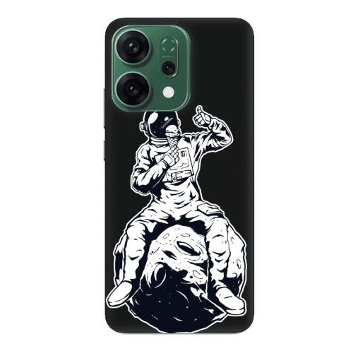 Oppo RENO 14 ice cream in space Black Colored Silicone TPU Θήκη