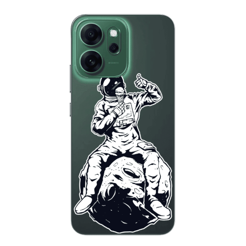 Oppo 14 F ice cream in space Transparent Silicone TPU Θήκη