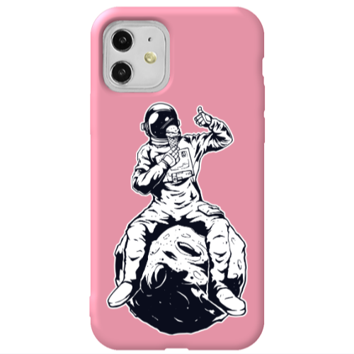 Apple iPhone 11  ice cream in space Pink Colored Silicone TPU Θήκη