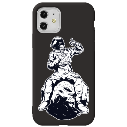 Apple iPhone 11  ice cream in space Black Colored Silicone TPU Θήκη