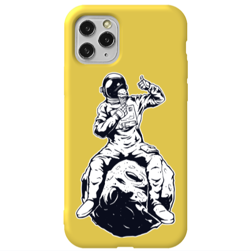 Apple iPhone 11 Pro ice cream in space Yellow Colored Silicone TPU Θήκη