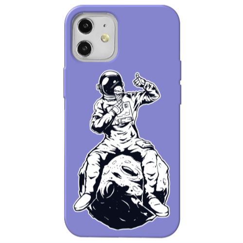 Apple iPhone 12 ice cream in space Purple Colored Silicone TPU Θήκη